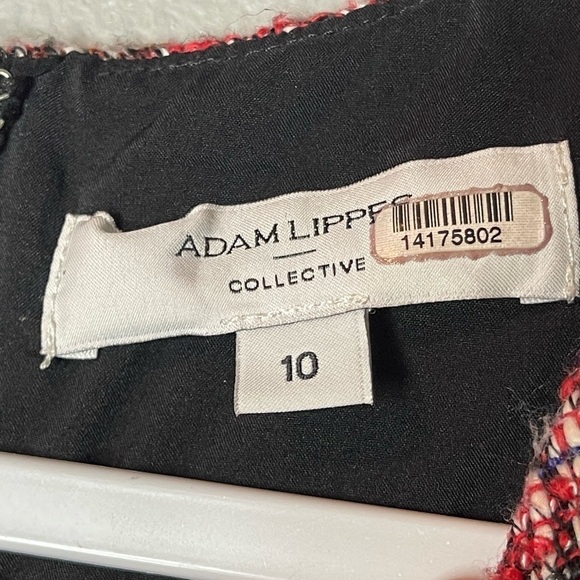 Adam Lippes Collective Women’s 10 Red Tweed Midi Sleeveless Sheath Dress - Picture 5 of 12
